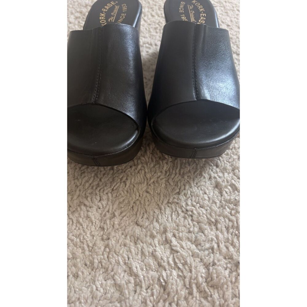 Kork-Ease Greer Wedge Sandals Black Leather Size 8 - Picture 3 of 5